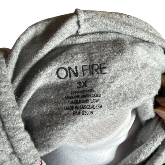 On Fire grey Unicorn hoodie 3x - Picture 6 of 6